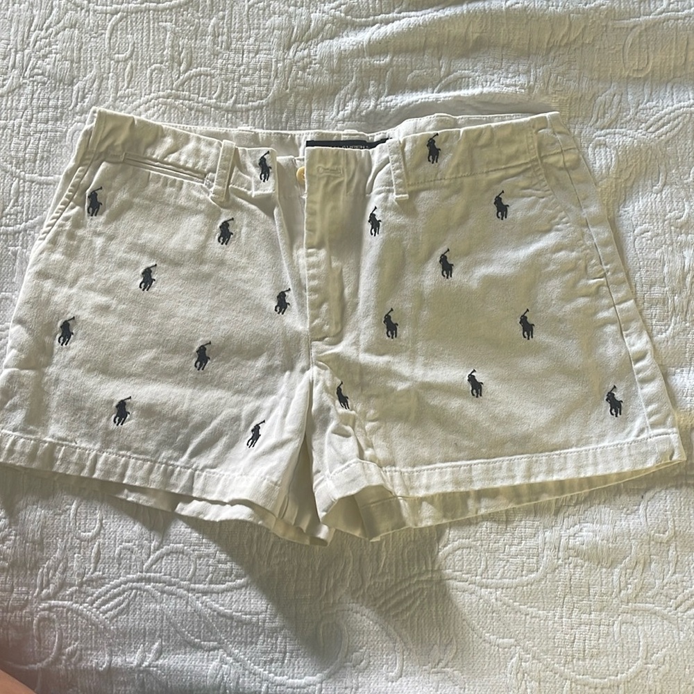 White polo Ralph Lauren Shorts with Navy Polos